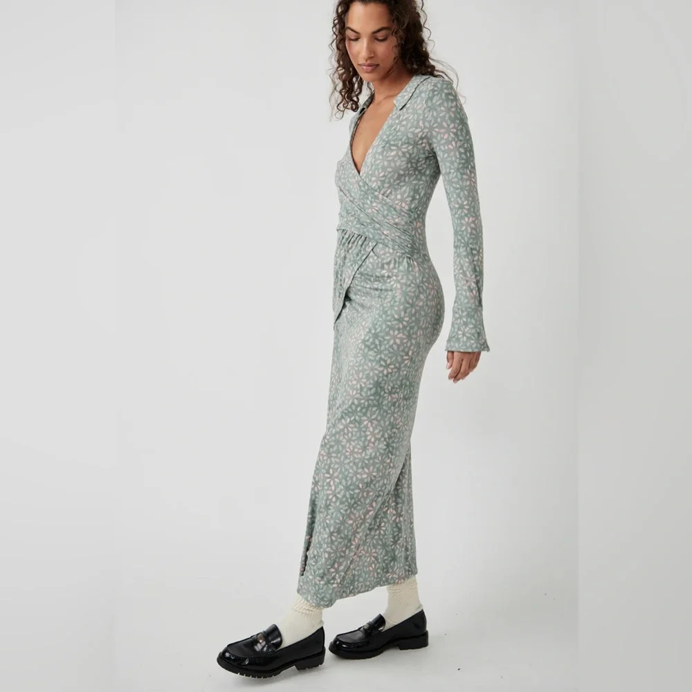 Free People Shayla Wrap Midi Dress - Picture 6 of 7